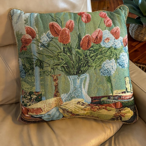 VTG ONE Essential Home tapestry throw pillow floral victorian fairycore cottage - Picture 1 of 7